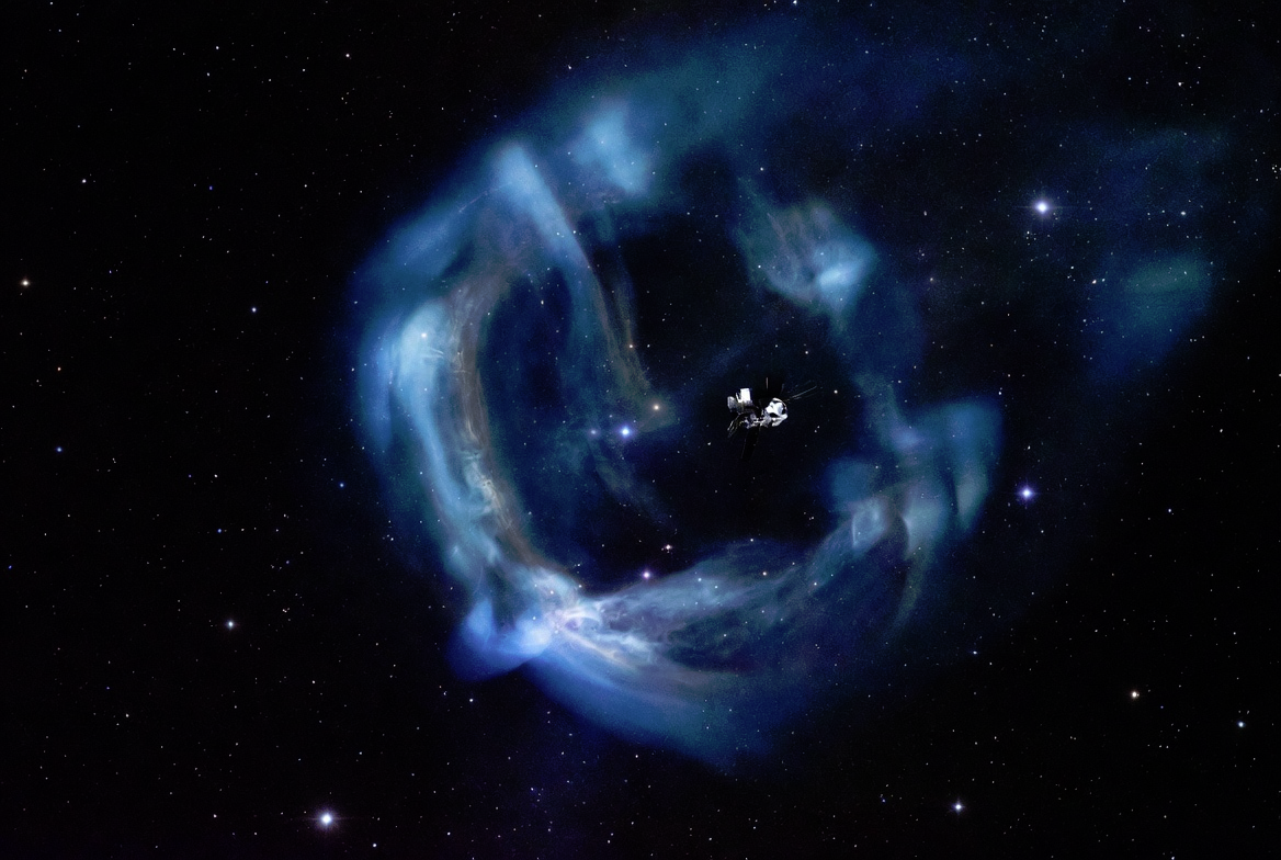Voyager 1 crossing the heliopause, the edge of the Sun's bubble
